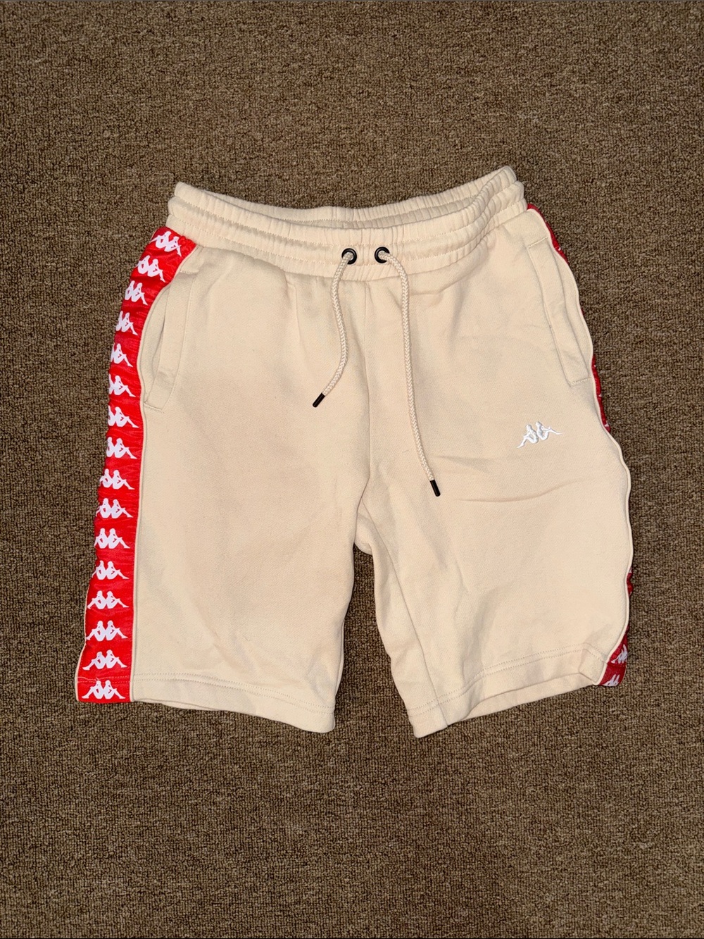 Kappa Sweat Shorts - Small - Tan/Orange